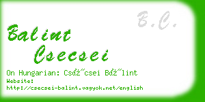 balint csecsei business card